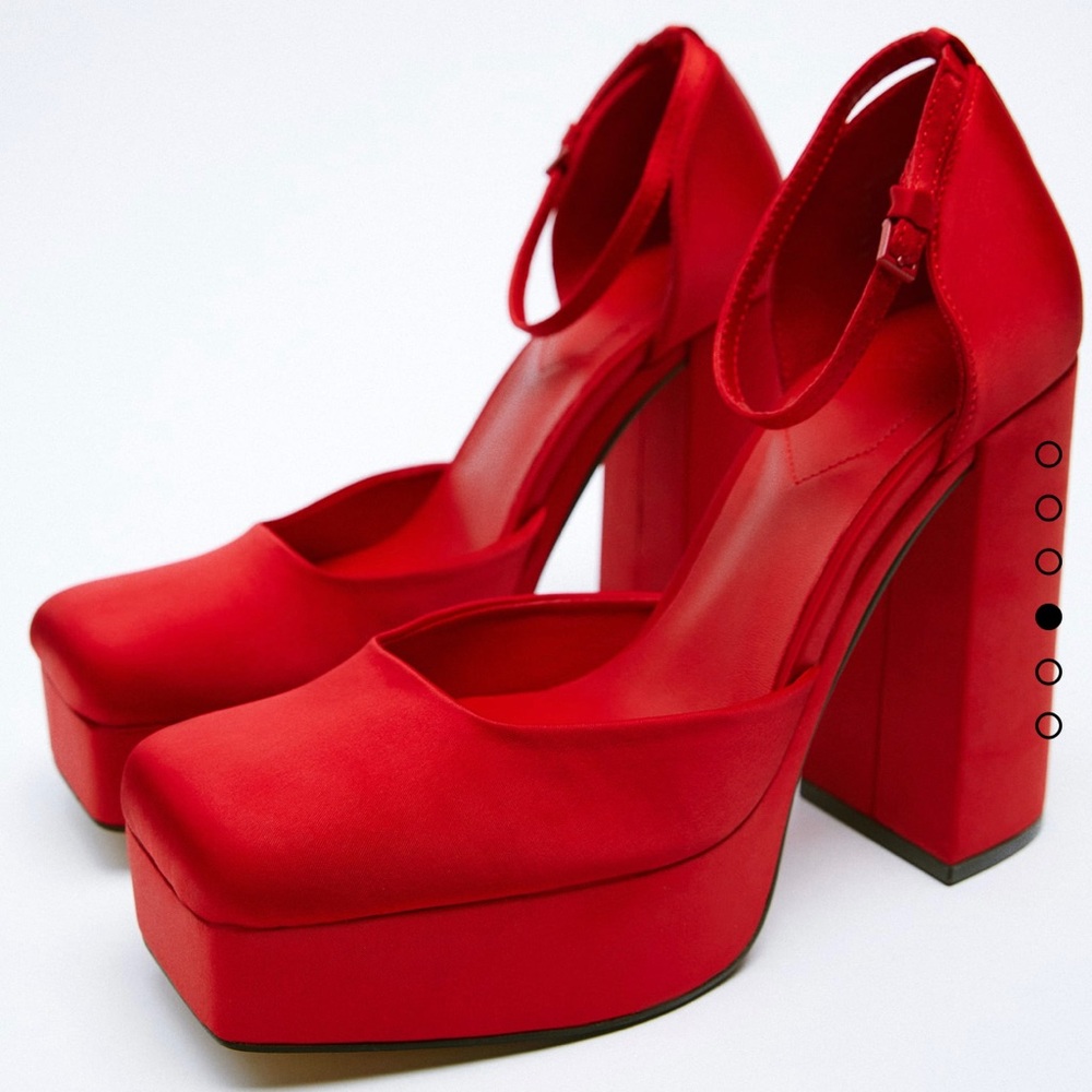 Zara red platform heels